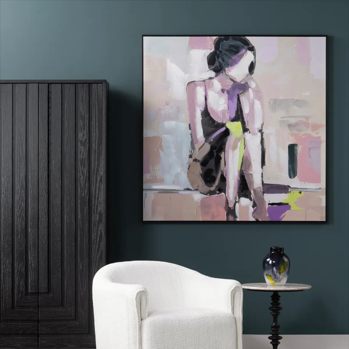 Crestview Collection She's Electric Hand Painted Canvas Wall Art - Image 1