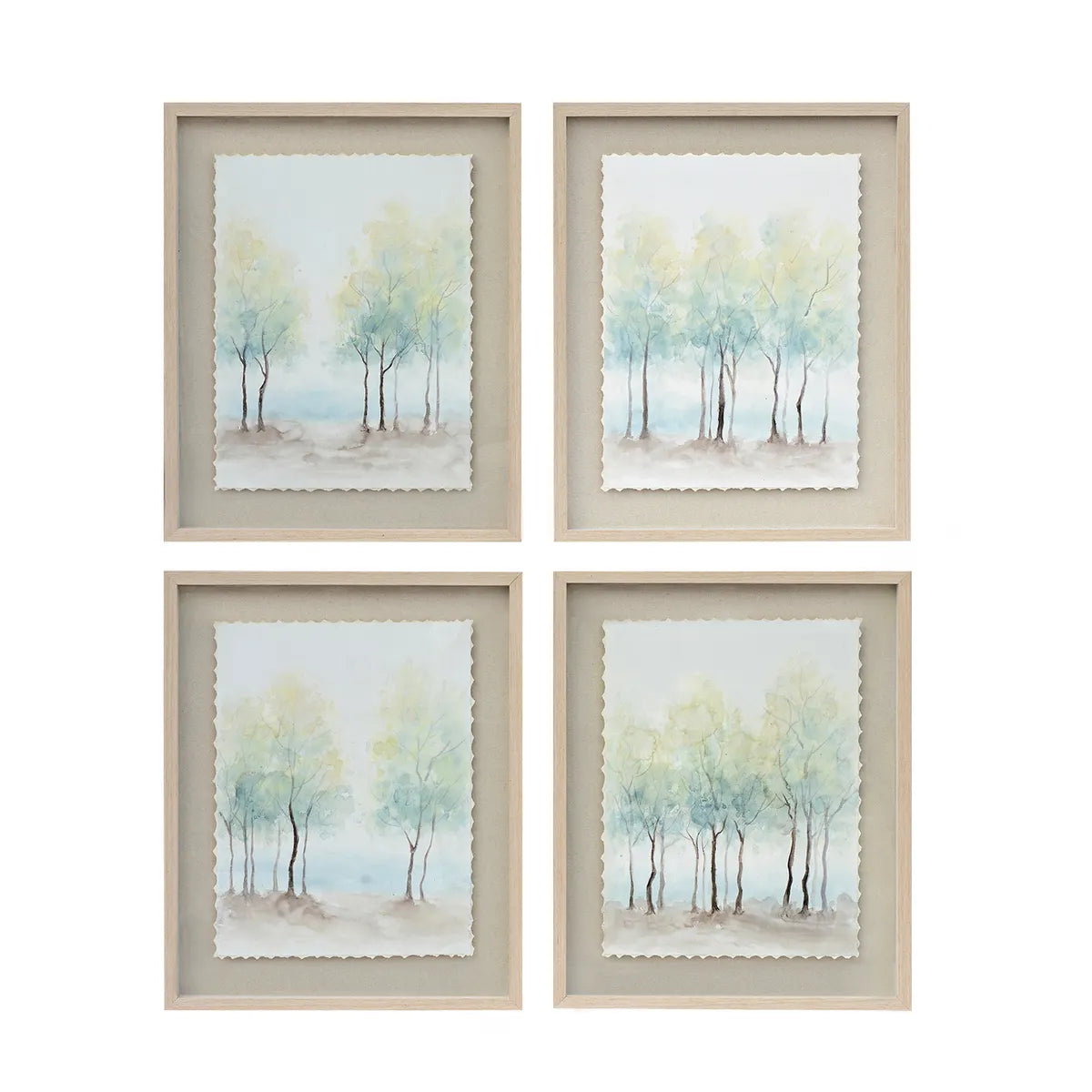 Crestview Collection Pastel Forest Wall Art ~ Set Of 4 - Image 1