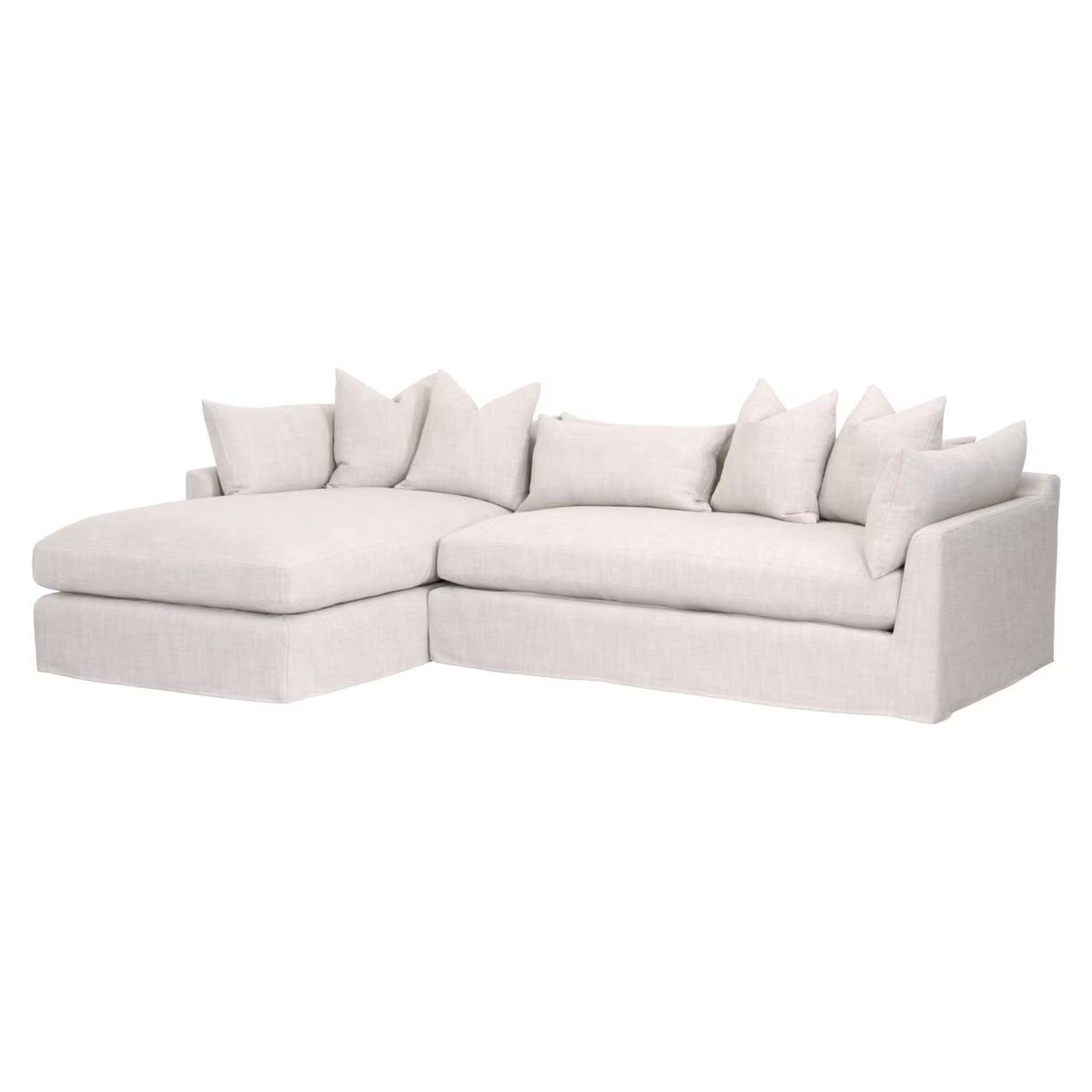 Essentials For Living Haven 110” Lounge Slipcovered LF Sectional ~ Bisque - Image 3