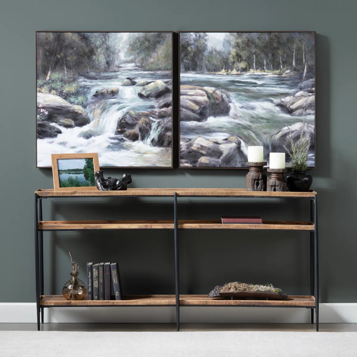 Crestview Collection Rapids Landscape Wall Art ~ Set Of 2 - Image 1