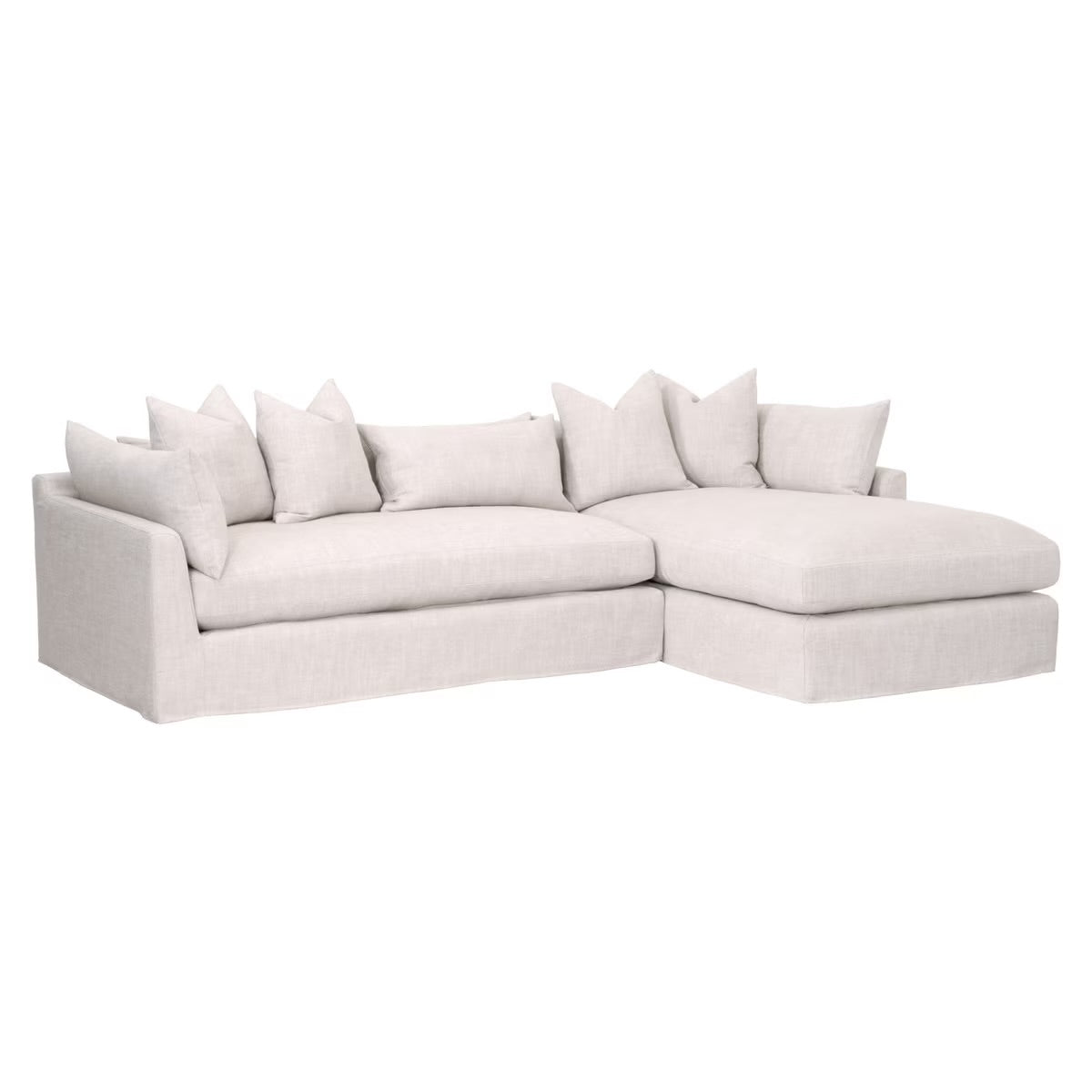 Essentials For Living Haven 110” Lounge Slipcovered RF Sectional ~ Bisque - Image 2