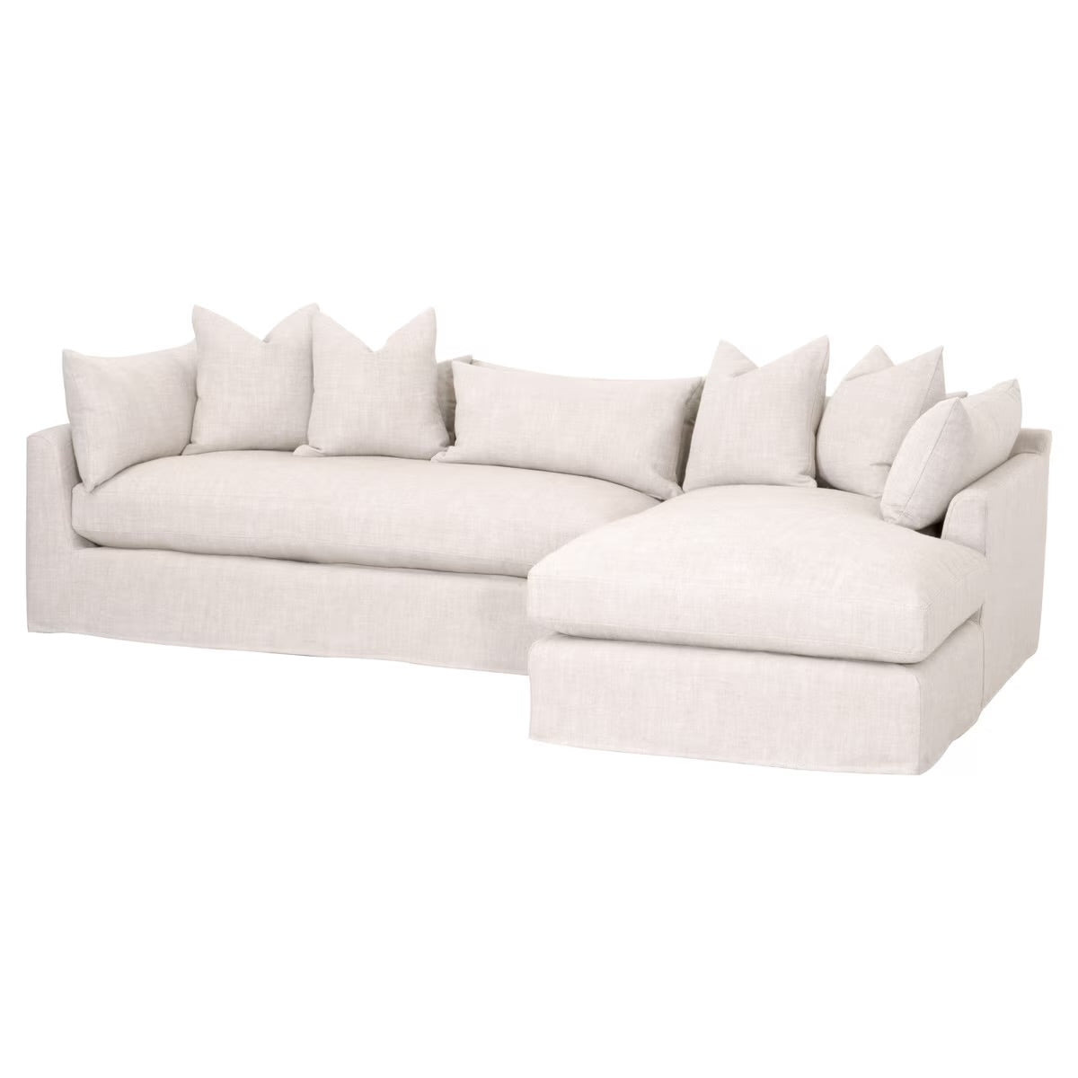 Essentials For Living Haven 110” Lounge Slipcovered RF Sectional ~ Bisque - Image 3