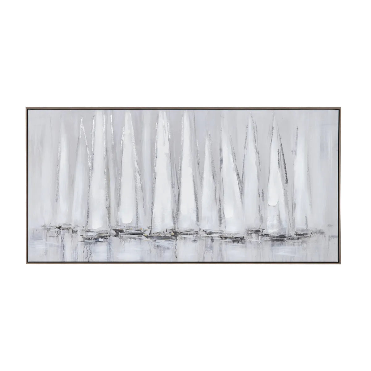 Crestview Collection Sails In The Mist Hand - Painted Canvas Wall Art - Image 1