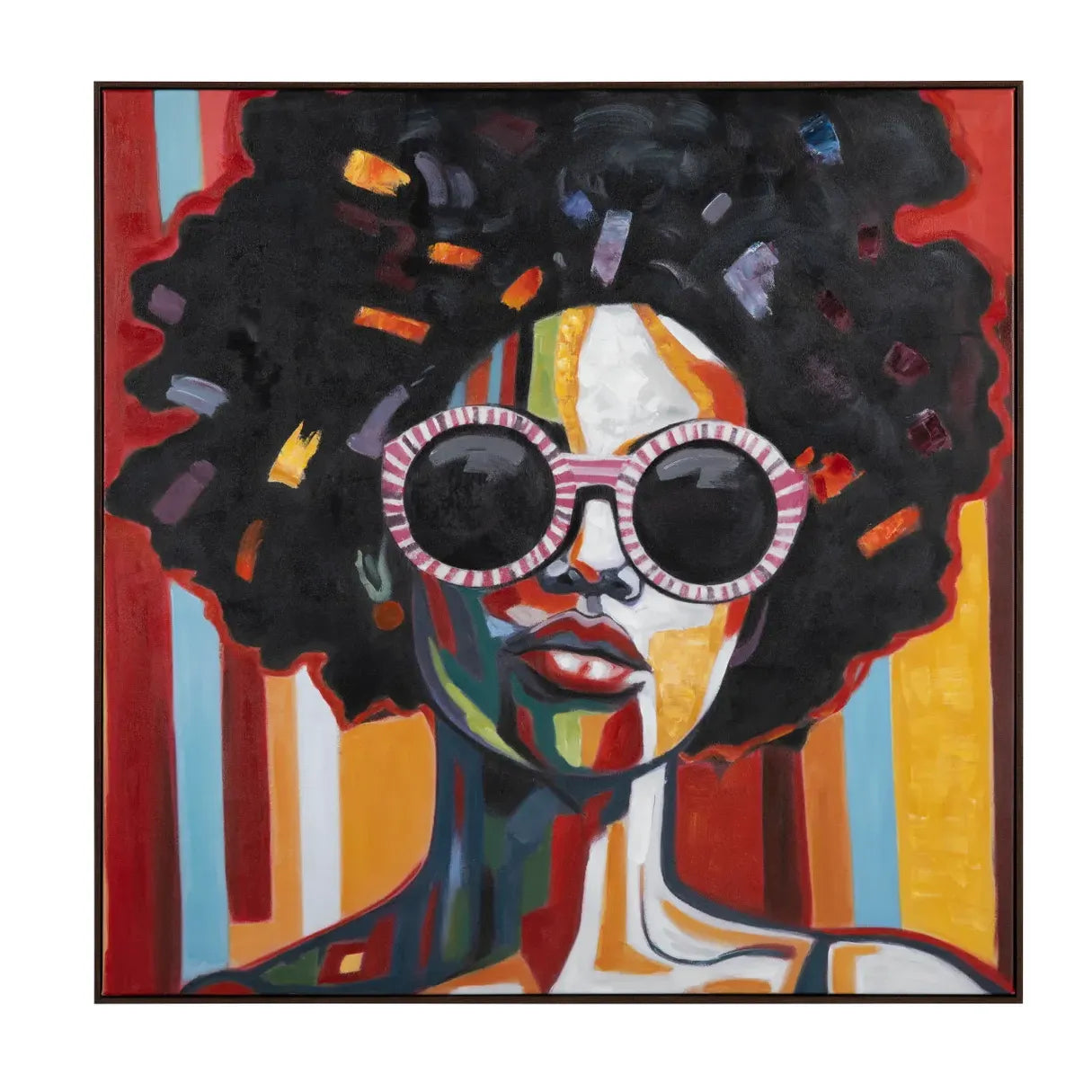 Crestview Collection Disco Hand- Painted Canvas Wall Art - Image 1