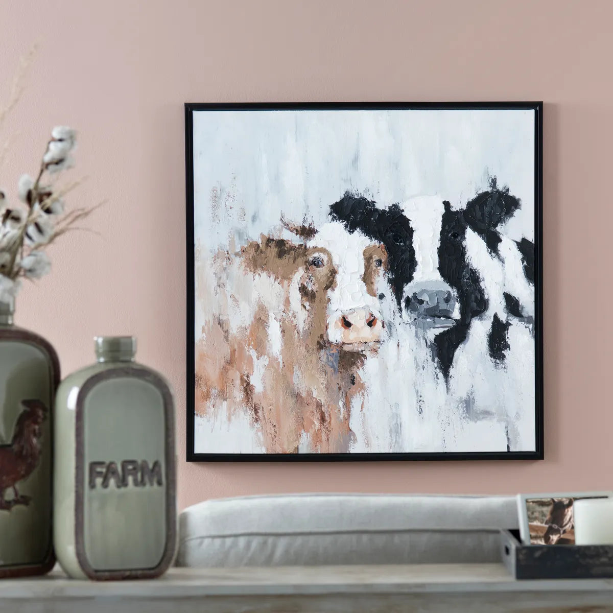 Crestview Collection Moo- Moo Canvas Wall Art - Image 1