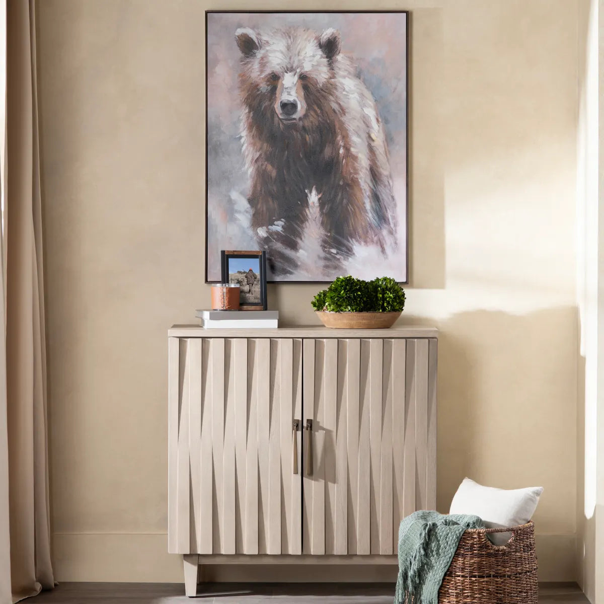 Crestview Collection Grizzly Hand Painted Wall Art - Image 1