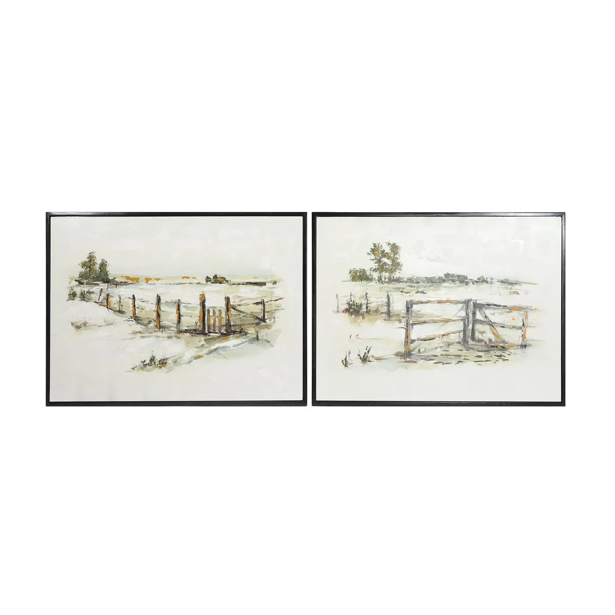 Crestview Collection Fae Rustic Landscape Wall Art ~ Set Of 2 - Image 1