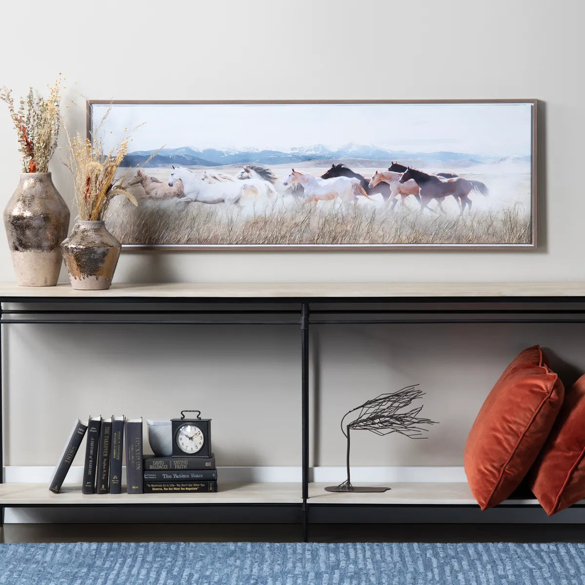 Crestview Collection Stampede Hand Painted Canvas Wall Art - Image 1