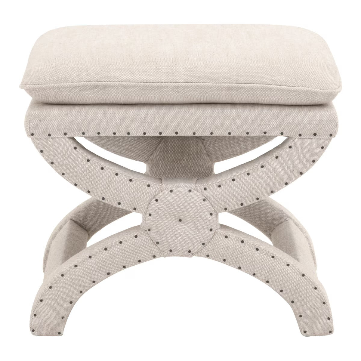 Essentials For Living Gaston Ottoman ~ Performance Bisque French Linen