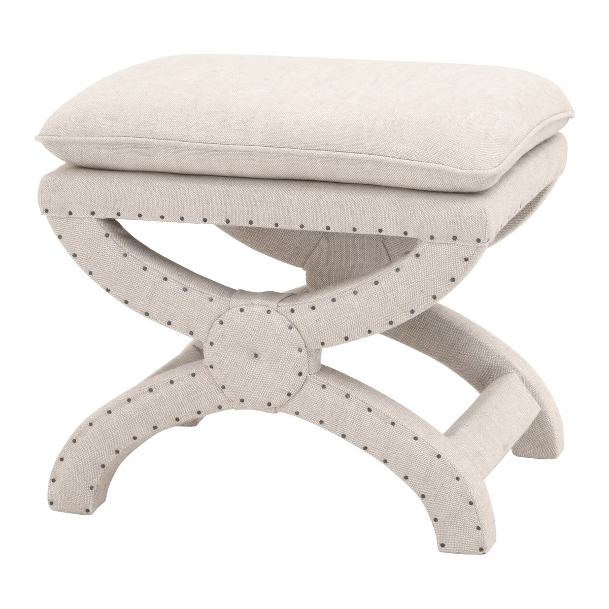 Essentials For Living Gaston Ottoman ~ Performance Bisque French Linen - Image 2