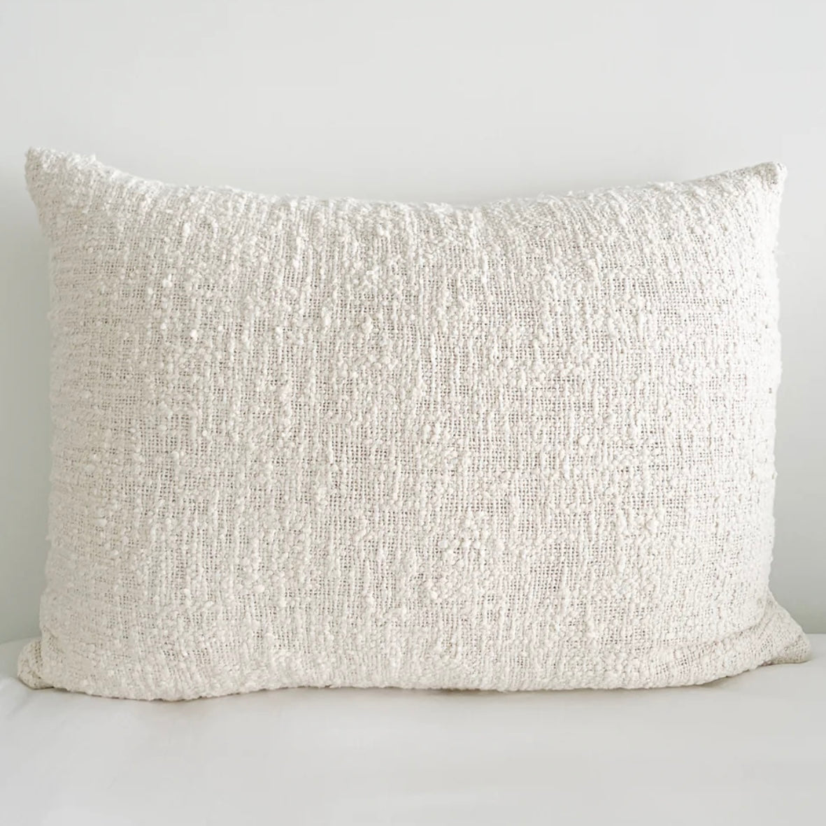 Anaya Home Cozy Cotton White Boucle Dutch Euro Pillow 28x36 With Down Insert ~ SOLD OUT - Image 2