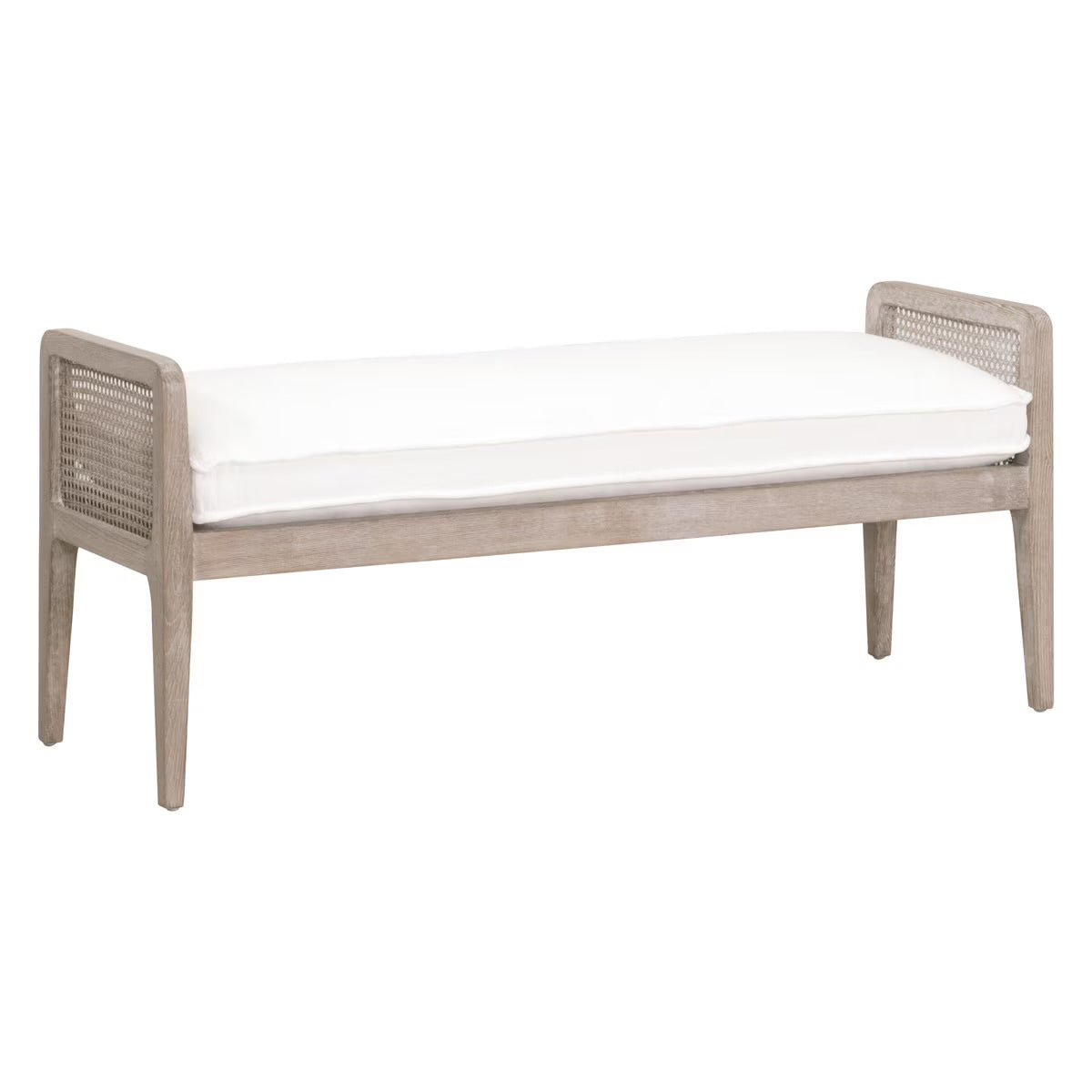 Essentials For Living Leone Bench ~ LiveSmart Peyton-Pearl With Natural Gray Oak - Image 1
