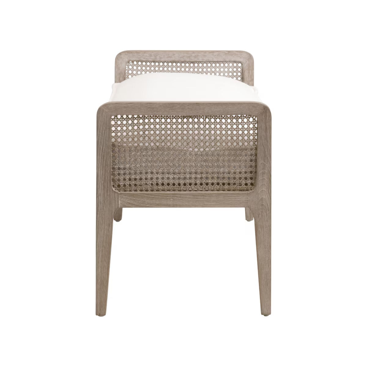 Essentials For Living Leone Bench ~ LiveSmart Peyton-Pearl With Natural Gray Oak - Image 2