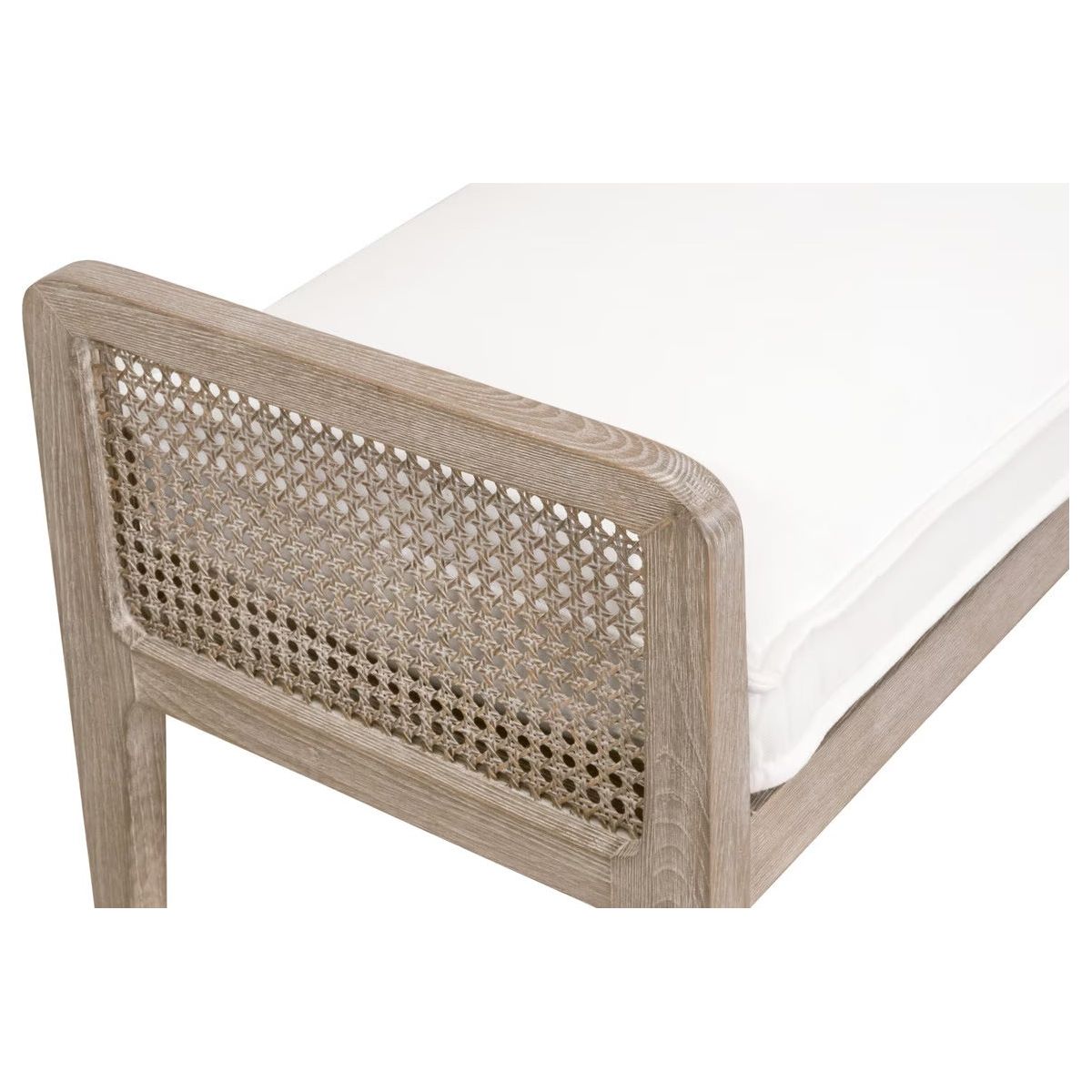 Essentials For Living Leone Bench ~ LiveSmart Peyton-Pearl With Natural Gray Oak - Image 3
