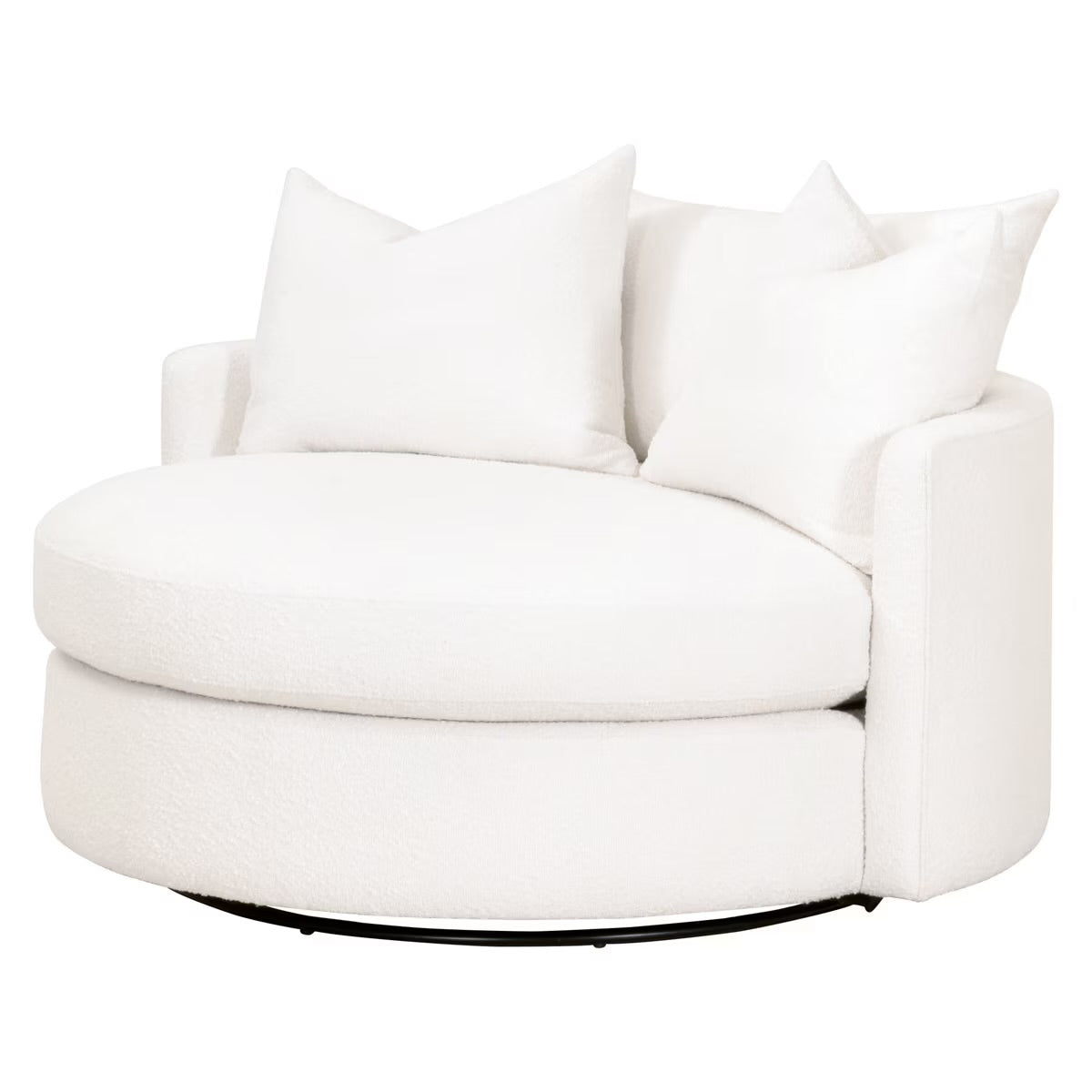 Essentials For Living Lourne Grand Swivel Sofa Chair ~ LiveSmart Boucle-Snow - Image 2