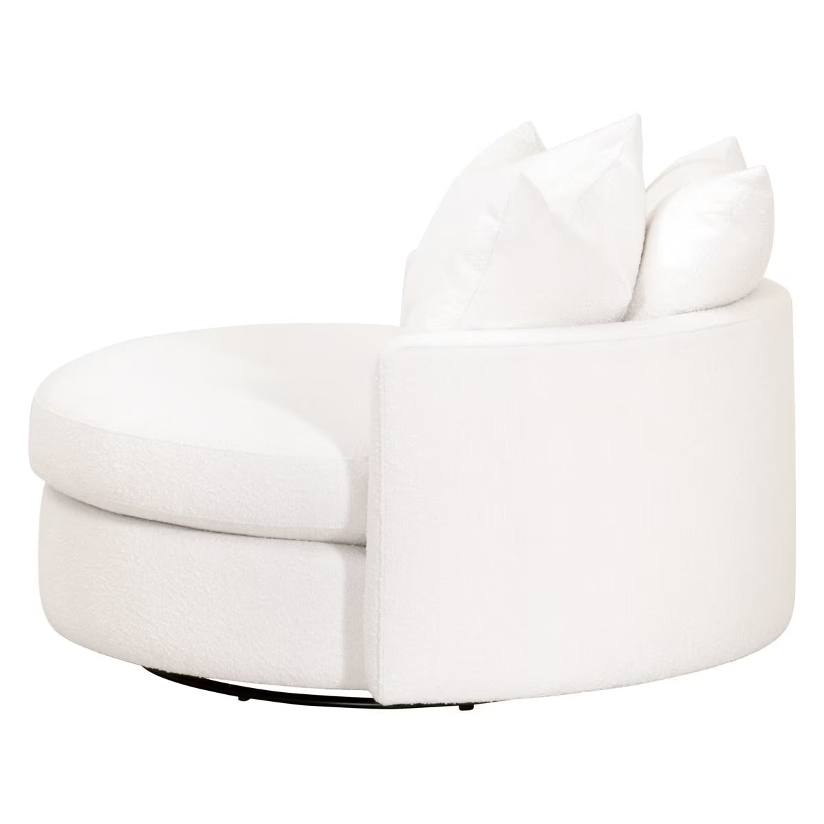 Essentials For Living Lourne Grand Swivel Sofa Chair ~ LiveSmart Boucle-Snow - Image 3