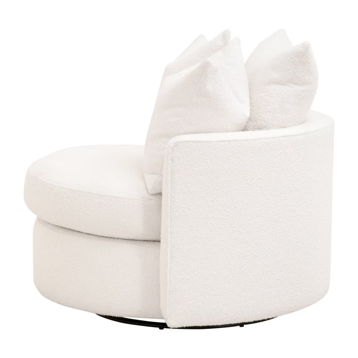 Essentials For Living Lourne Petite Swivel Sofa Chair ~ LiveSmart Boucle-Snow - Image 3