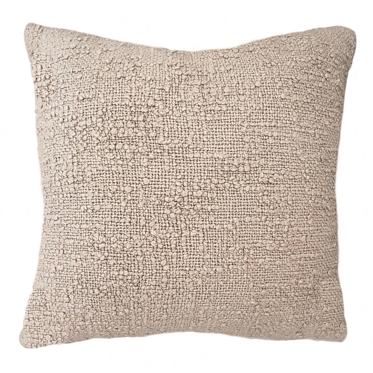 Anaya Home Cozy Cotton Beige Boucle Pillow 20x20 With Down Insert ~ DREAMY BEDDING SALE ~ Limited Quantity - Image 2