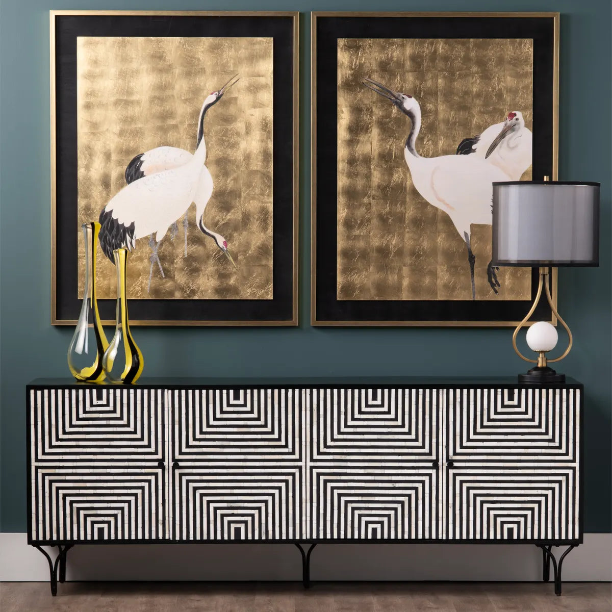 Crestview Collection Monticello Hand Painted Wall Art ~ Set Of 2 - Image 1