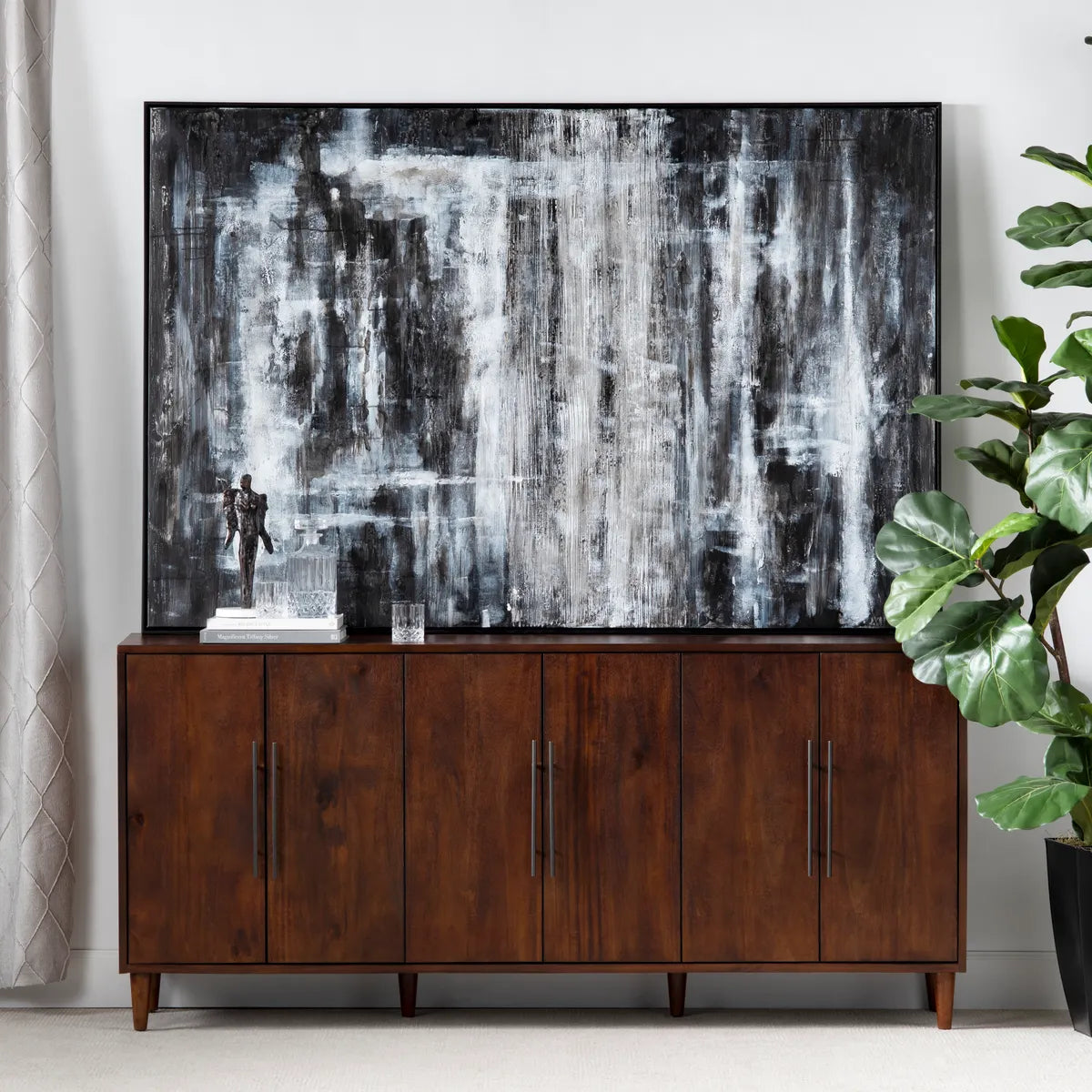 Crestview Collection Oliver Black And White Wall Art - Image 1