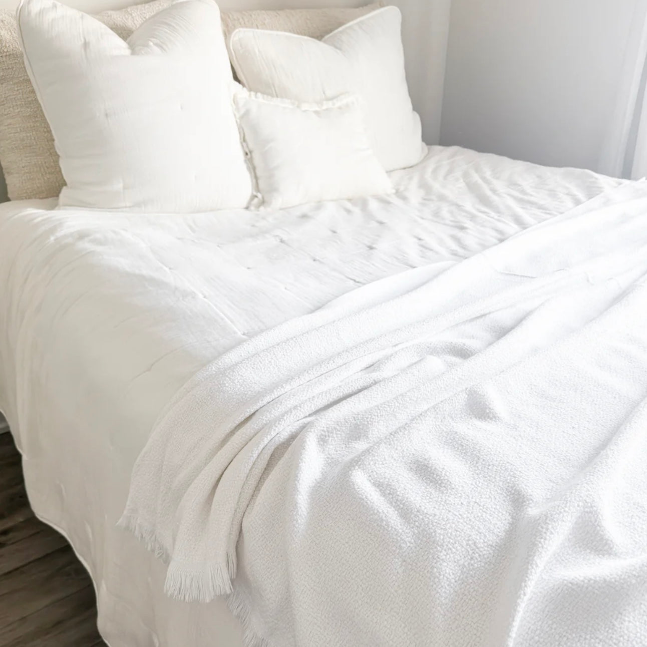 Anaya Home Blissful Bamboo White Throw  ~ DREAMY BEDDING SALE ~ Limited Quantity - Image 3