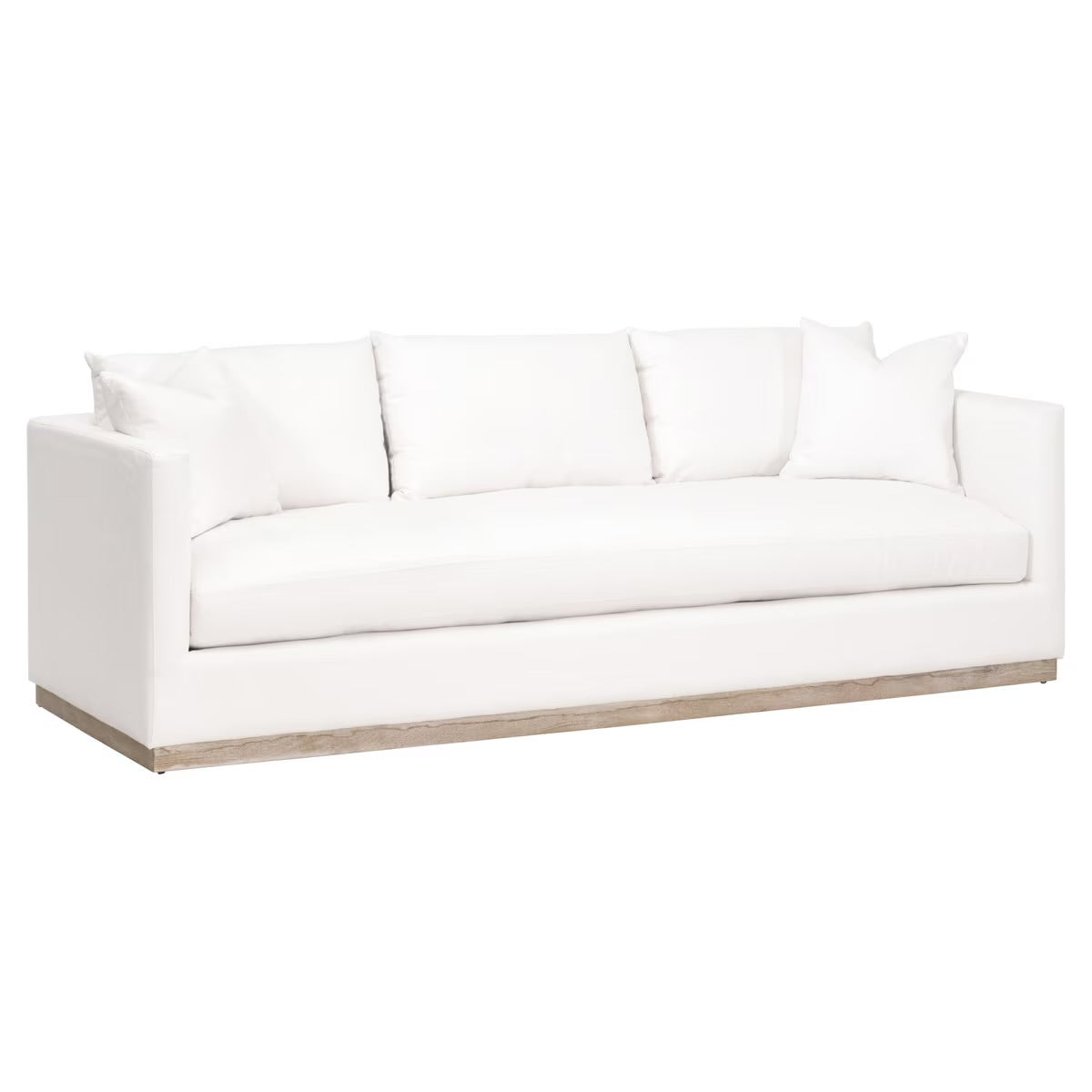 Essentials For Living Siena 96” Plinth Base Sofa ~ LiveSmart Machale-Ivory With Natural Gray Oak - Image 2