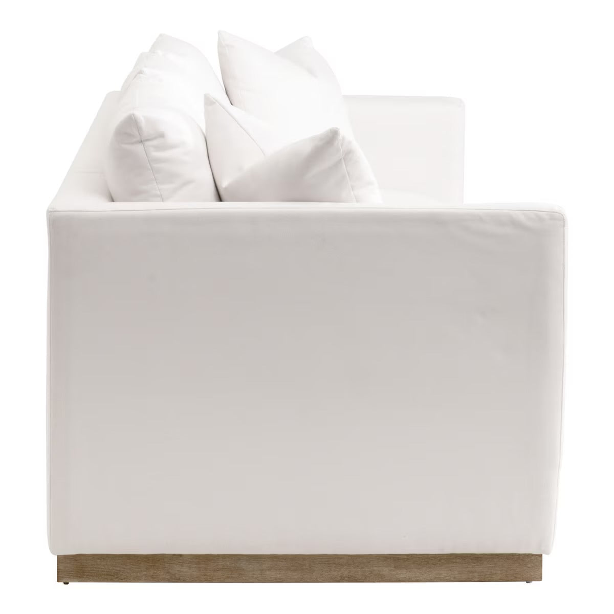 Essentials For Living Siena 96” Plinth Base Sofa ~ LiveSmart Machale-Ivory With Natural Gray Oak - Image 3