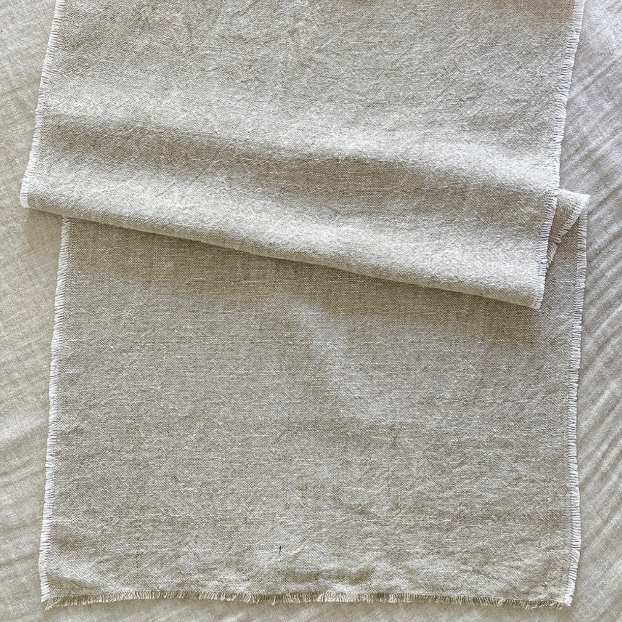 Anaya Home So Soft Linen Beige Table Runner ~ DREAMY BEDDING SALE ~ Limited Quantity - Image 2