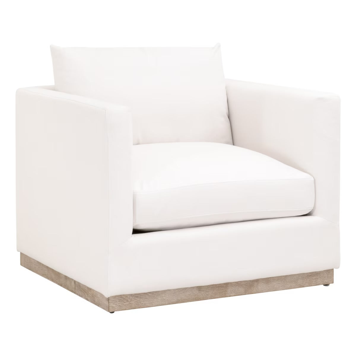 Essentials For Living Siena Plinth Base Sofa Chair ~ LiveSmart Machale-Ivory With Natural Gray Oak - Image 2