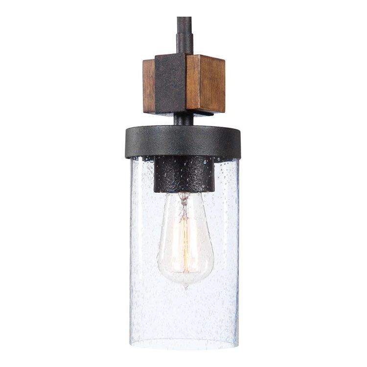Uttermost Atwood Industrial Style Heavy Gauge Wood and Iron Mini Pendant Light - Image 2