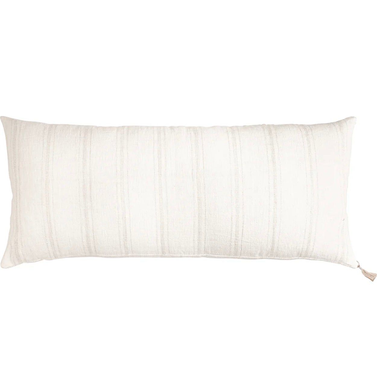 Anaya Home So Soft Linen White With Beige Stripes Pillow 13x30 With Down Insert ~ DREAMY BEDDING SALE ~ Limited Quantity - Image 2
