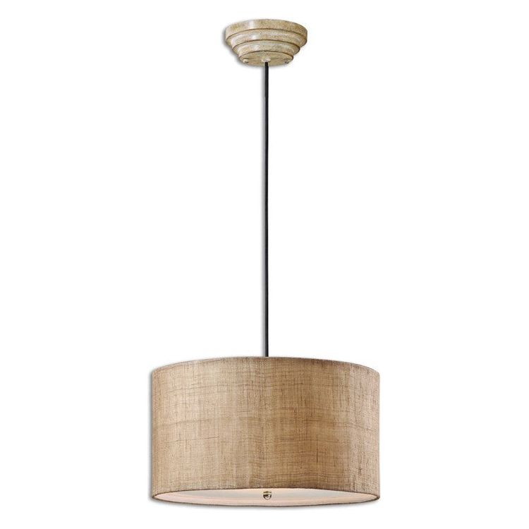Uttermost Dafina Antiqued Burlap Shade 3 Light Pendant