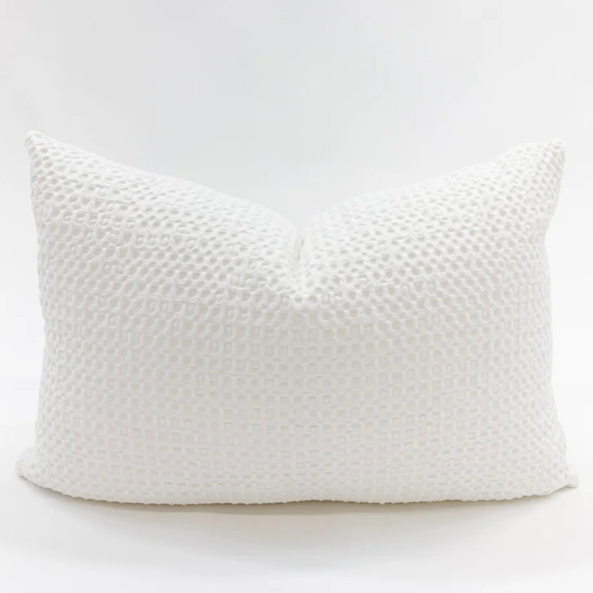Anaya Home Cool Cotton White Waffle Weave Pillow 14x20 With Down Insert ~ DREAMY BEDDING SALE ~ Limited Quantity - Image 2