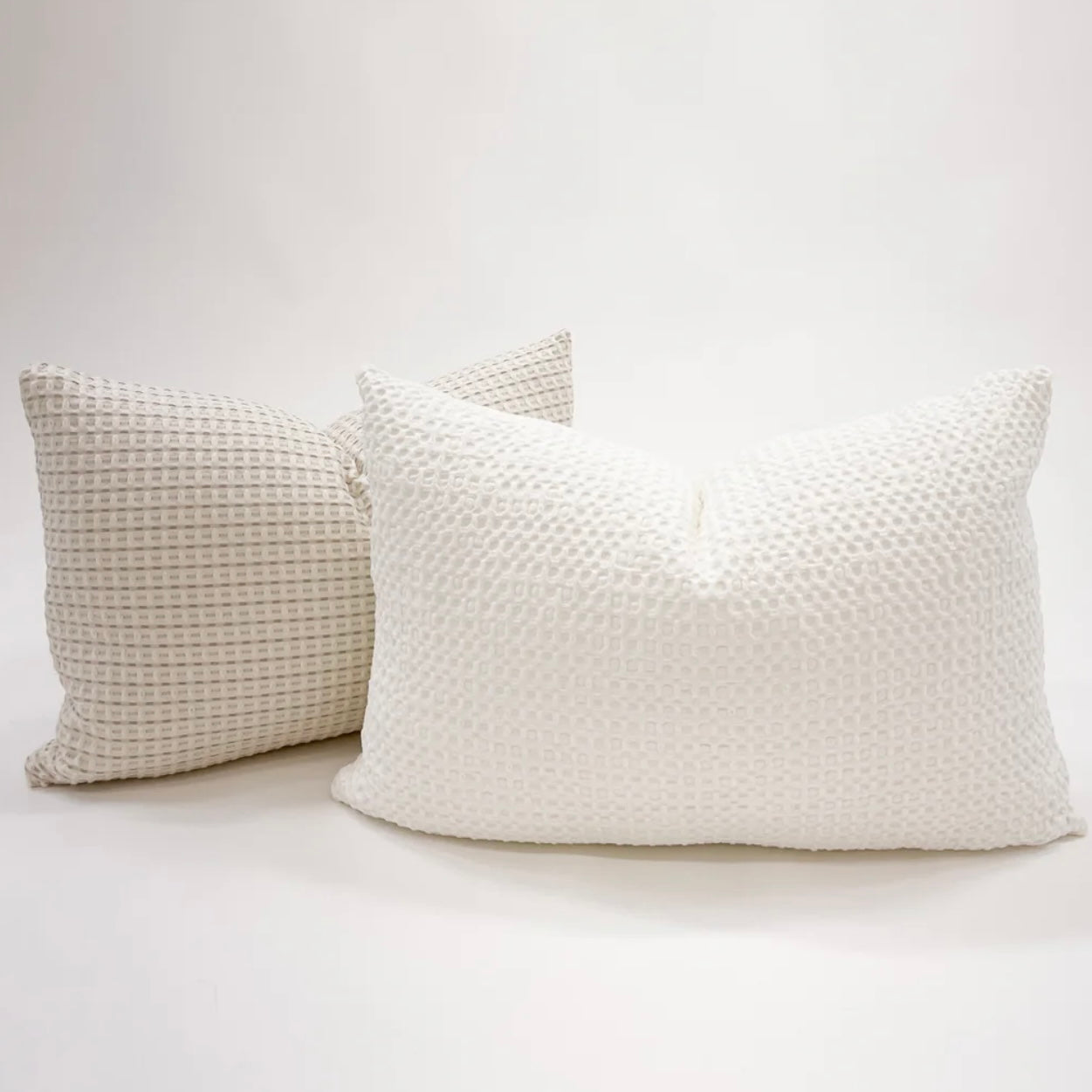 Anaya Home Cool Cotton White Waffle Weave Pillow 14×20 With Down Insert ~ DREAMY BEDDING SALE ~ Limited Quantity