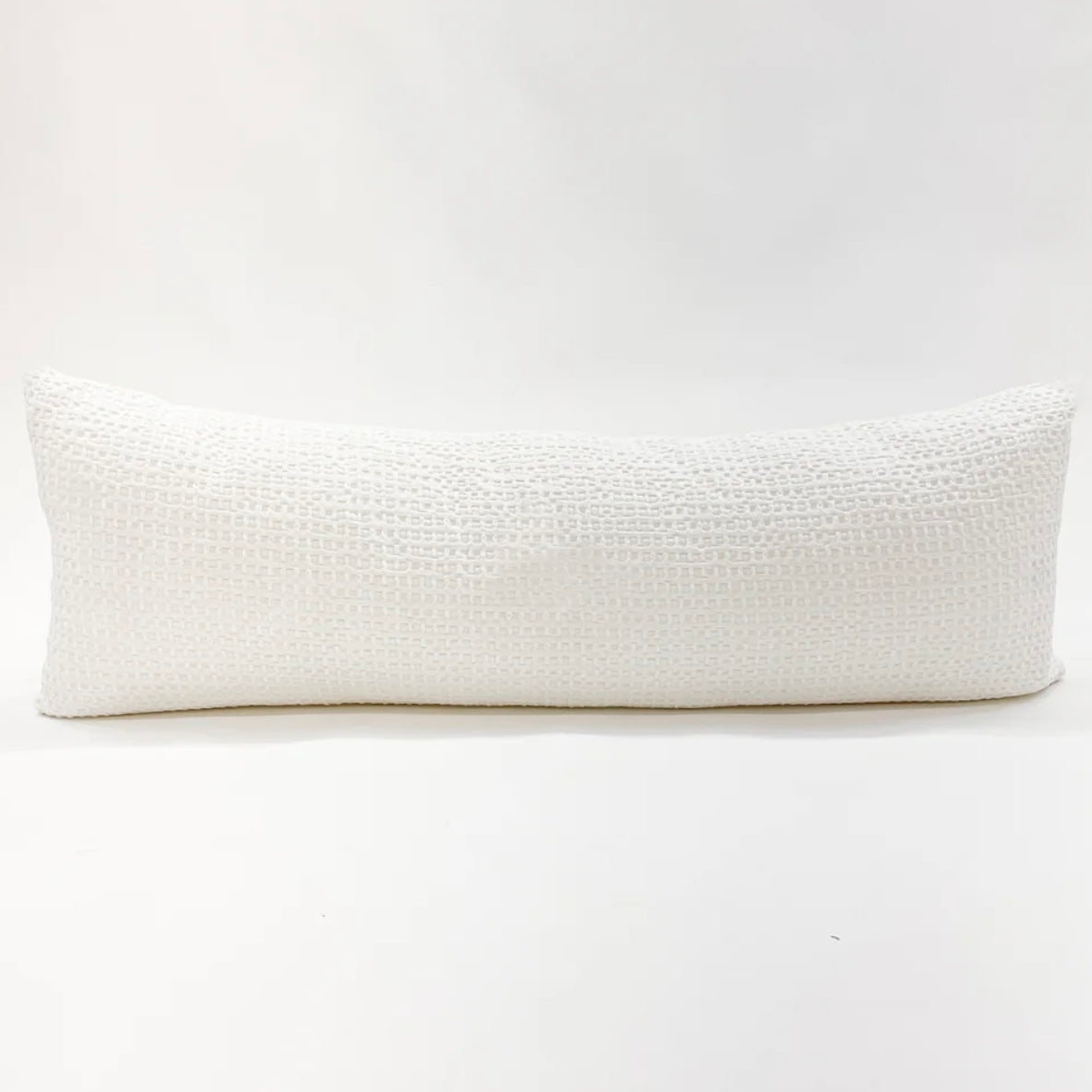 Anaya Home Cool Cotton White Waffle Weave Pillow 14x40 With Down Insert ~ DREAMY BEDDING SALE~ Limited Quantity - Image 2