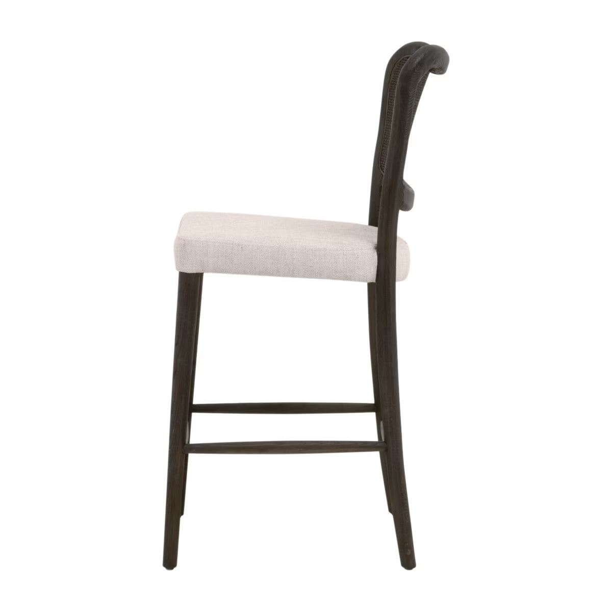 Essentials For Living Cela Counter Stool ~ Bisque With Matte Brown Oak & Matte Brown Cane Frame - Image 3