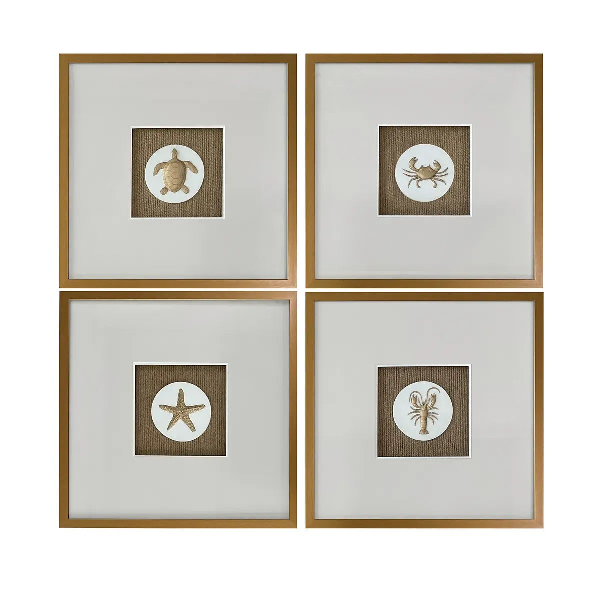 Crestview Collection Gilded Ocean Life Wall Art ~ Set Of 4 - Image 1