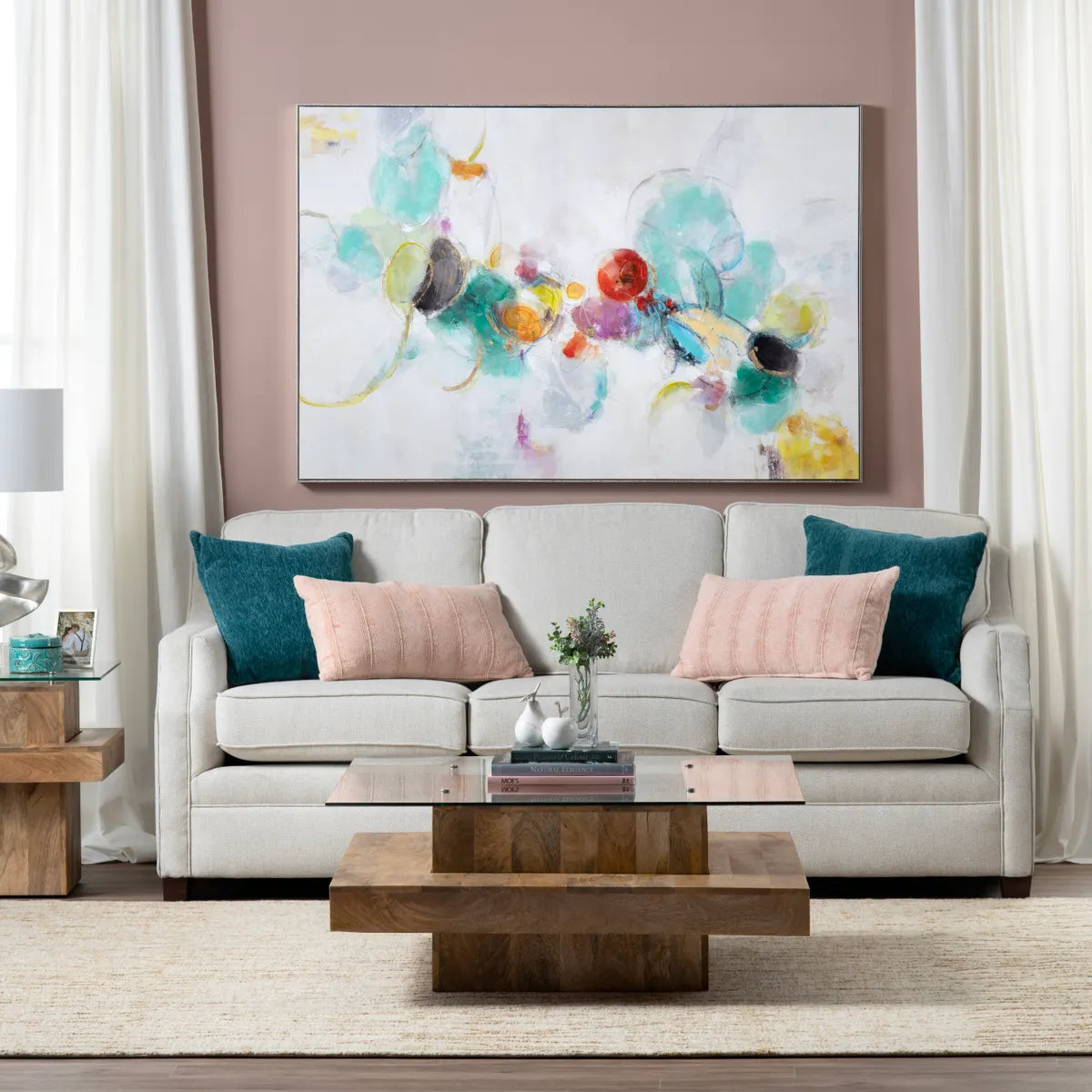 Crestview Collection Vibrant Rings Canvas Painting Wall Art - Image 1