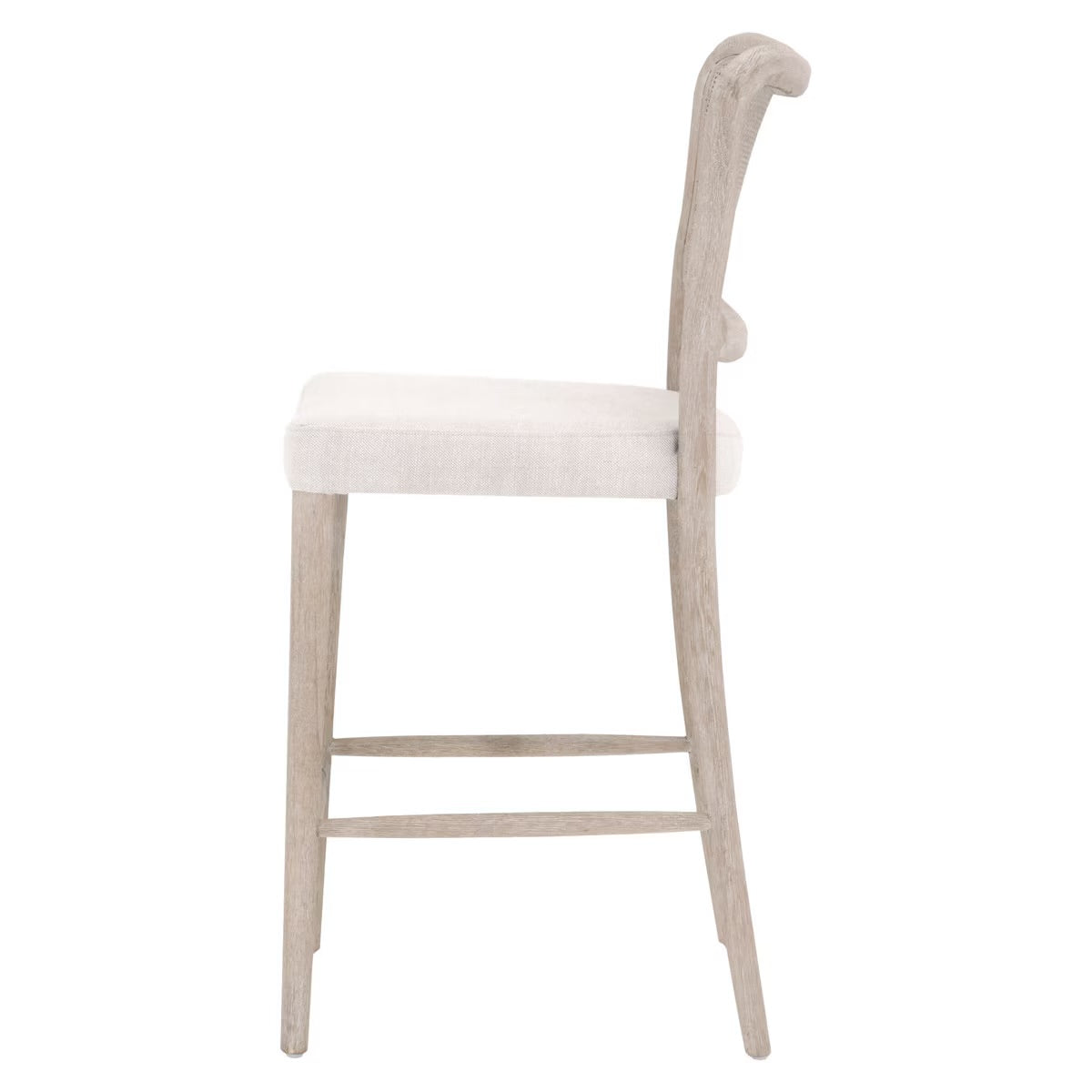 Essentials For Living Cela Counter Stool ~ Bisque With Natural Gray Oak & Natural Gray Cane Frame - Image 3