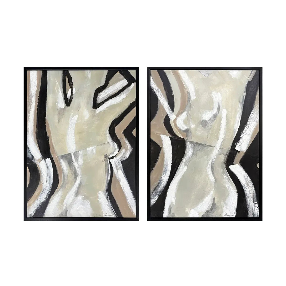 Crestview Collection Captivating Curves Hand Painted Wall Art ~ Set Of 2 - Image 2