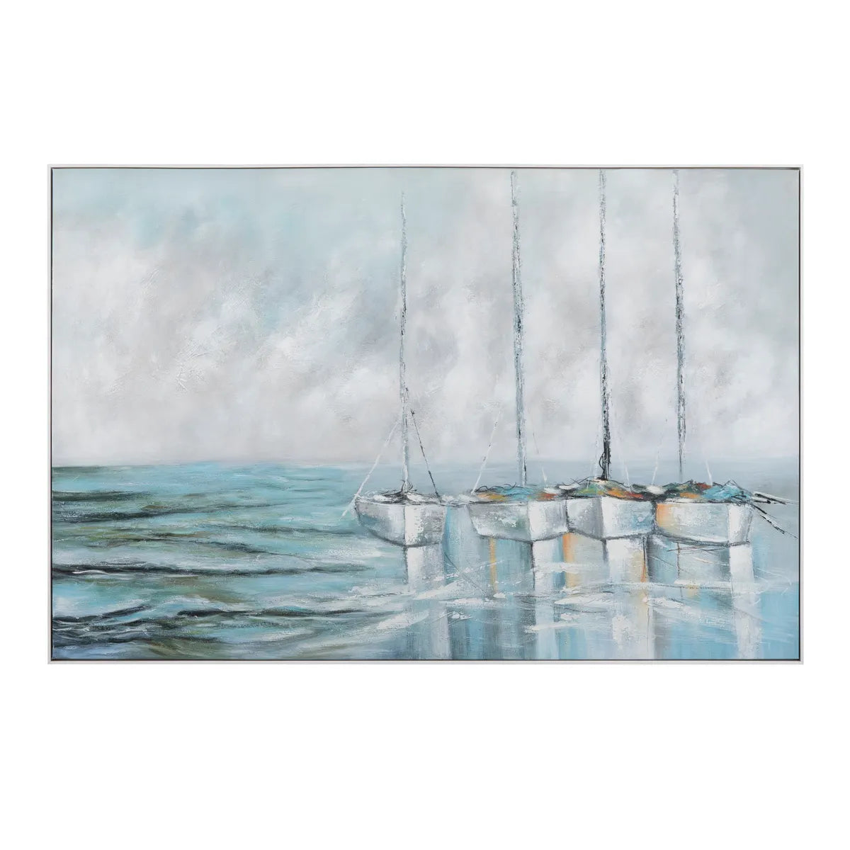 Crestview Collection Harbor Reflections Hand Painted Wall Art - Image 1