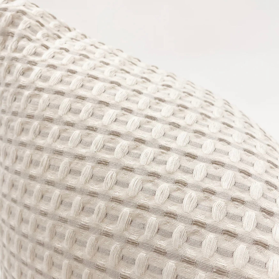 Anaya Home Cool Cotton Beige Waffle Weave Body Pillow With Down Alternative Insert - Image 3
