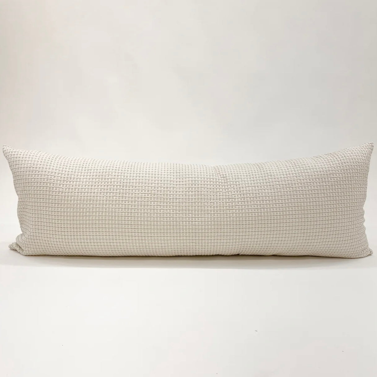 Anaya Home Cool Cotton Beige Waffle Weave Body Pillow With Down Alternative Insert - Image 2