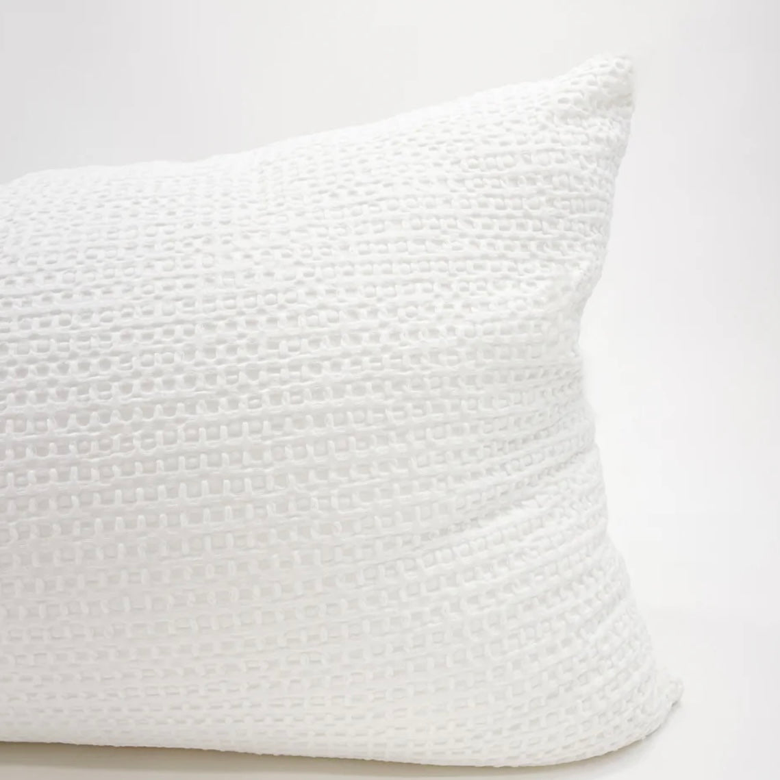 Anaya Home Cool Cotton White Waffle Weave Body Pillow With Down Alternative Insert ~ DREAMY BEDDING SALE ~ Limited Quantity - Image 2
