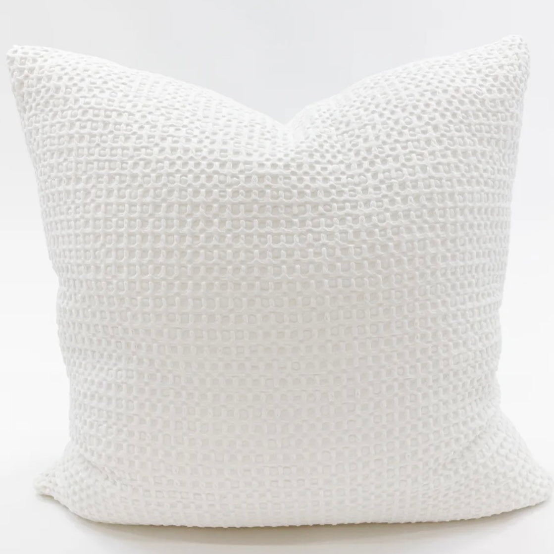 Anaya Home Cool Cotton White Waffle Weave Euro Pillow 26x26 With Down Insert ~DREAMY BEDDING SALE~ Limited Quantity - Image 2