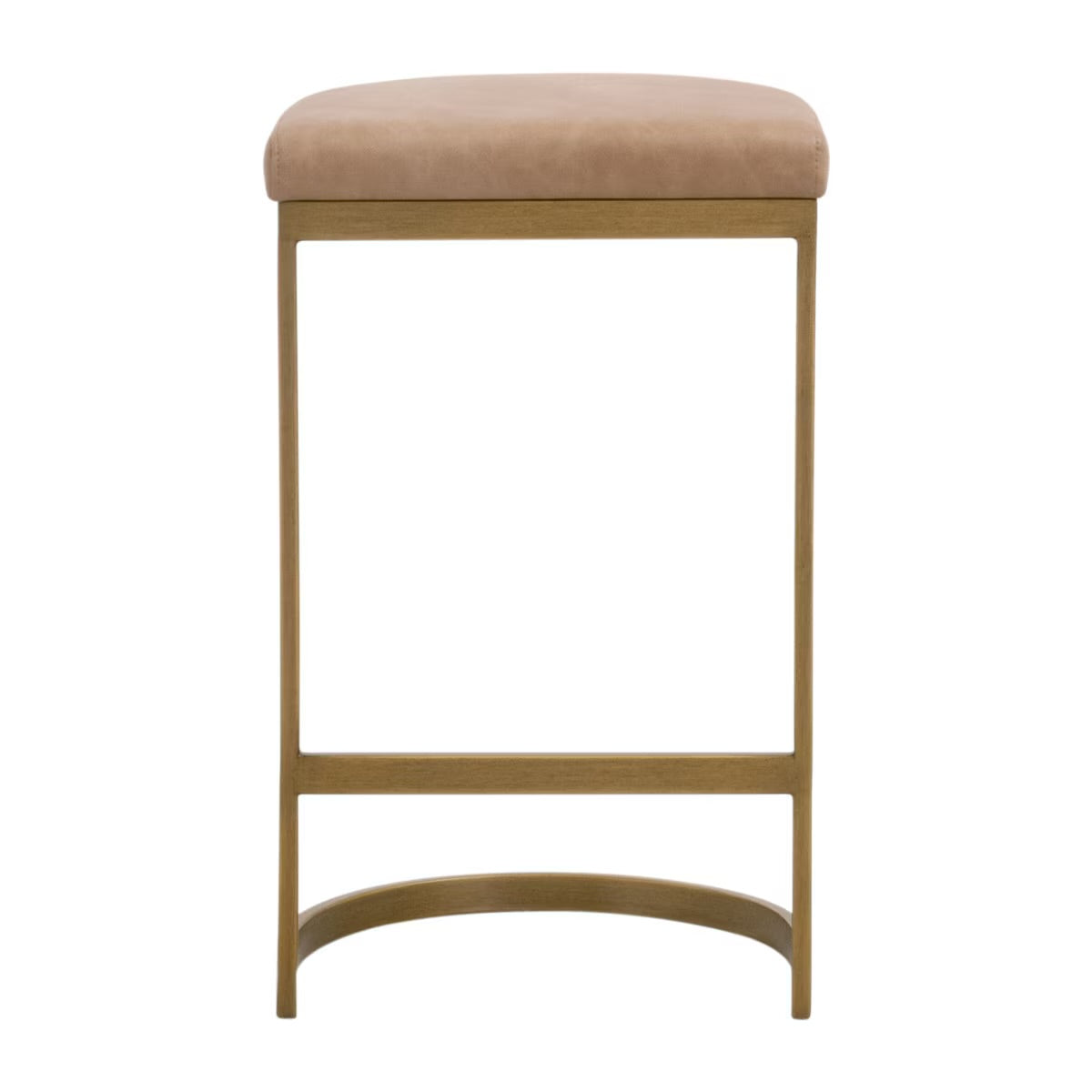 Essentials For Living Cresta Counter Stool ~ Ivanhoe Toast With Brushed Gold Frame - Image 1