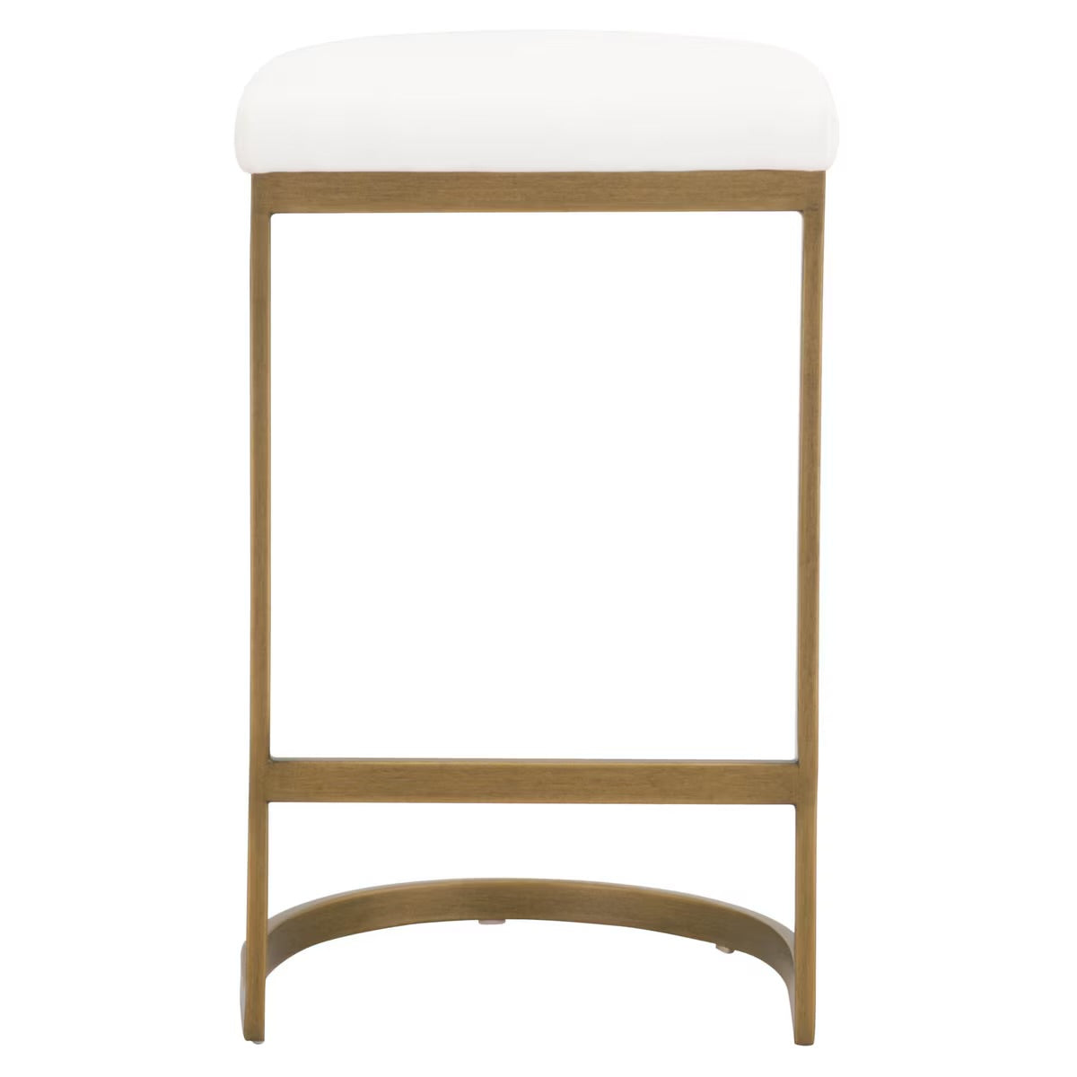 Essentials For Living Cresta Counter Stool ~ LiveSmart Peyton-Pearl With Brushed Gold Frame - Image 1