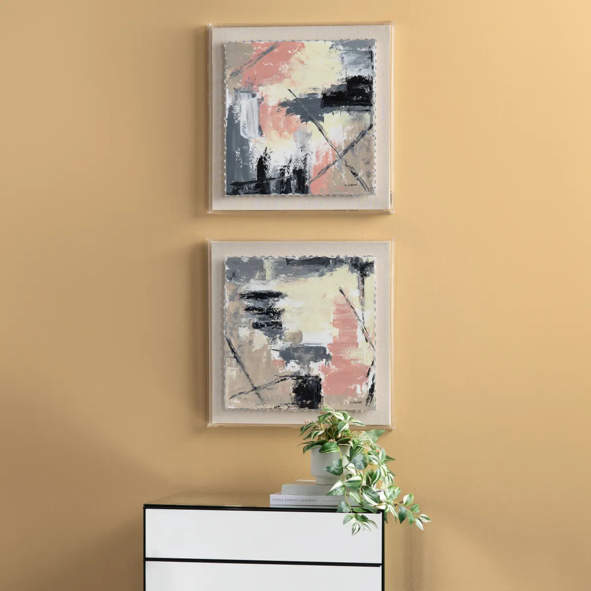 Crestview Collection Change Hand Painted Wall Art ~ Set Of 2 - Image 1