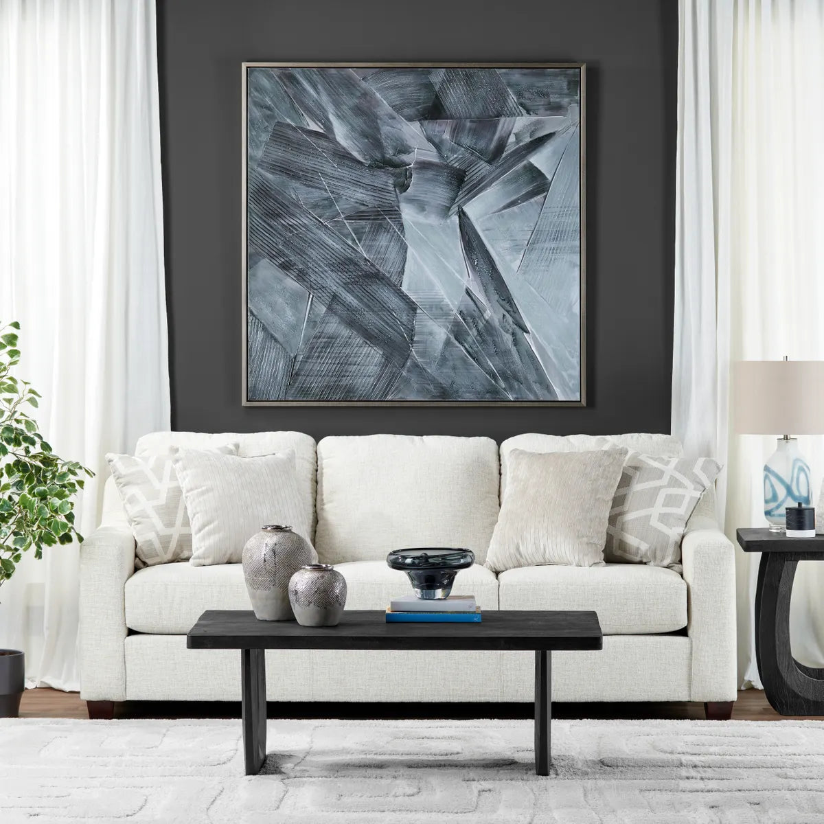 Crestview Collection Belvedere Hand Painted Canvas Wall Art - Image 1