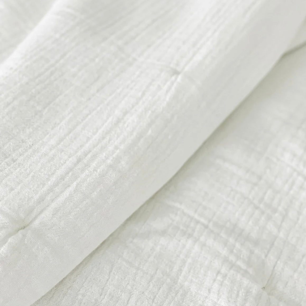 Anaya Home Easy Cotton White Gauze Quilt and Pillow Sham Set Available in Queen and King Sizes ~ DREAMY BEDDING SALE ~ Limited Quantity - Image 3